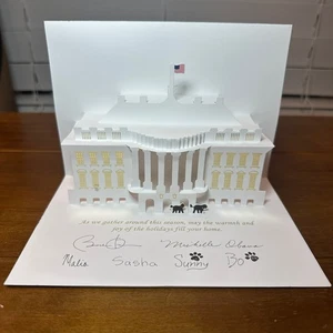 Pop-up-Weihnachtskarte Obama Weißes Haus 2013 ohne Umschlag Chris Hankinson - Bild 1 von 10