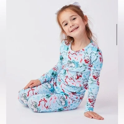 PrintFresh Niños Algodón Navidad Vacaciones Gatito Envuelto Regalo Pijama Set - 6 Foto 1 de 4