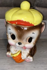 Vintage Retro Napco C-9018 Ceramic Honey Bear w Cap Cookie Jar - Made In Japan - Picture 1 of 11