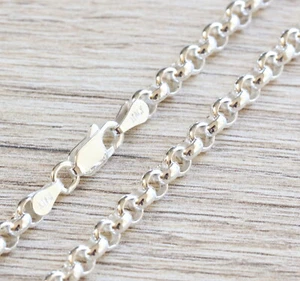 NUEVO COLLAR DE CADENA SÓLIDA PLATA ESTERLINA 925. 65cm, 25,6" ¡OFERTA! HECHO EN ITALIA - Imagen 1 de 1