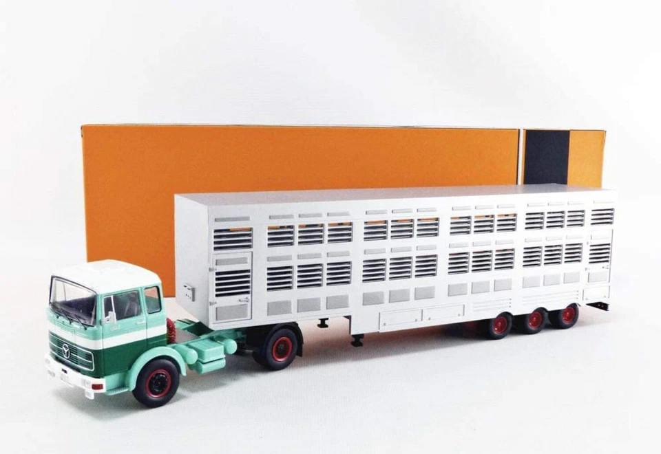 1 43 Ixo Mercedes LPS 1632 Miniatura Trattore Rimorchio Bestiame 1970