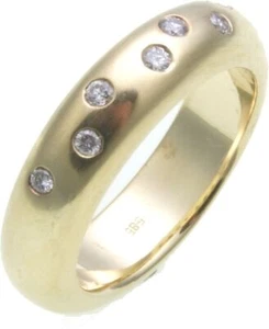Anillo Mujer Brillante 0,14 Qt. Oro 585 Macizo Calidad Oro Amarillo Si Diamante - Imagen 1 de 2