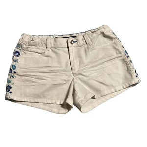 Girls Jordache White Adjustable Waist Glitter Embloidered W/Logo Shorts Size 14 - Picture 1 of 5