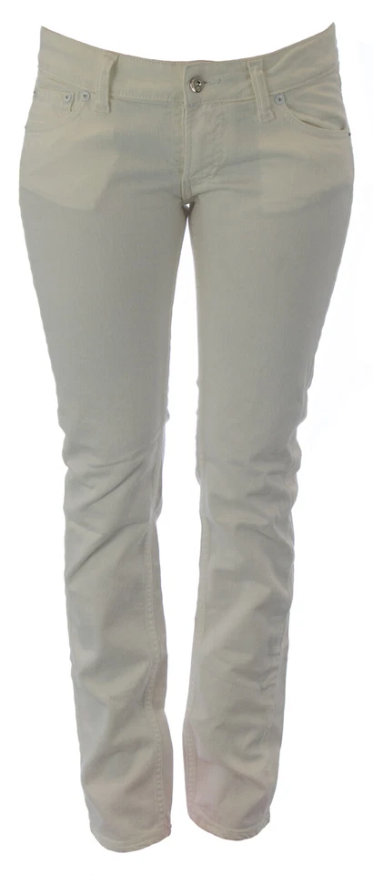 Pantalones de mezclilla BLUE BLOOD para mujer blanco roto brandy pierna recta tiro clásico NUEVO Foto 1 de 2