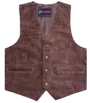 Motorcycle Suede Dress Vest Waistcoat Fashion Biker Motorbike Formal Suede Vest - Image 1 of 3