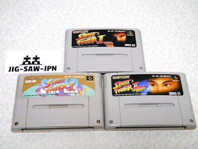 Street Fighter Ⅱ/Ⅱ Super/ⅡTurbo Lot of 3 SFC Super Famicom SNES Nintendo Japan - Image 1 of 4