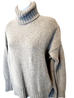 Suéter para mujer BCBGMAXAZRIA gris lana de cordero mezcla de cachemir cuello alto talla XXS Foto 1 de 4