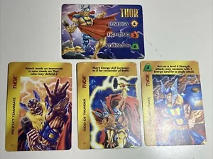 Overpower Marvel Collectible Card Game - Set of 4 Thor Character Cards - Picture 1 of 9