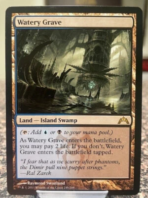 Magic the Gathering Gatecrash Watery Grave Land Island Swamp 249/249 - Image 1 of 2