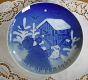 B&G Royal Copenhagen 1967 Fuglenes Jul Feeding the Birds 7 1/8" Teller DÄNEMARK - Bild 1 von 5