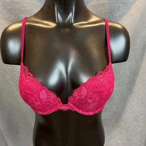 Victoria's Secret 34C Very Sexy Push UP Pink Lace Padded Underwire Bra - Picture 1 of 5