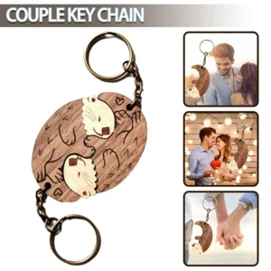 Otter Couple Keyring Matching Puzzles Keychain for Birthday Valentines Day - Picture 1 of 9