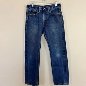 Levi's 505 Regular Fit Straight Leg Blue Denim Jeans Men's Size 34x30 - Picture 1 of 5