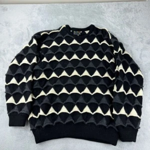 Coogi Australia Vintage Pure Wool Knit Sweater Black / Cream Men's Size XL - Foto 1 di 15