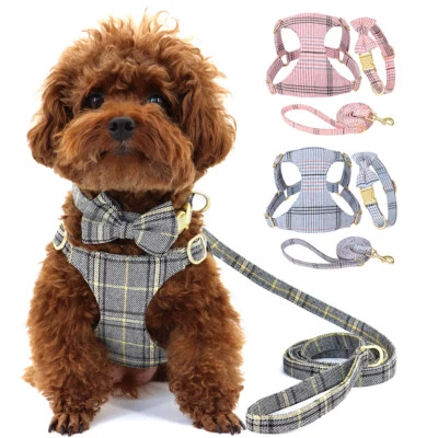 3pcs/set Nylon Dog Harness & Collar & Leash Quick Release Adjustable Cats Puppy - Image 1 of 4