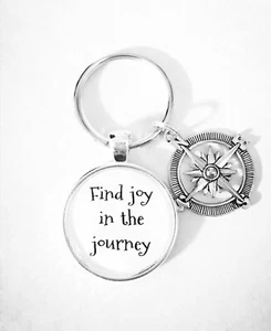 Kompass Schlüsselanhänger Finde Freude auf der Reise Inspirierend Maritim Abschluss Geschenk - Bild 1 von 1