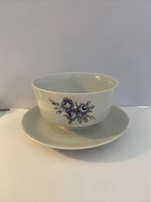 Mitterteich Porzellan Sauciere - weiss Dekor blaue Rose - Vintage - Bild 1 von 4