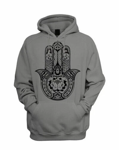 Tribal Hamsa Hand Der Fatima Tattoo Herren Hoodie - Kapuzenpullover Pagan - Bild 1 von 1
