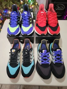 Adidas Ultraboost 4 Pairs Black Red Blue and Green Size 11.5 Used lot - Picture 1 of 14