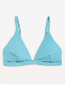 Old Navy Womens Pucker Triangle Bikini Top In Raindrop Blue XL New With Tags - Picture 1 of 8
