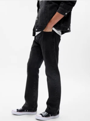 GAP Men’s Mid Rise Bootcut Moto Jeans Size 40x30 Black Rinse Denim RT$90 NWT - Image 1 of 4