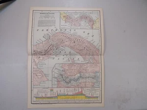 1914 Antique COLOR Map     /  ISTHMUS OF PANAMA & THE UNITED STATES CANAL ZONE - Picture 1 of 1