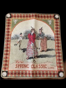 Wool Needlepoint Pillow Cover Spring Classic Women Golfers Vertical Country - Picture 1 of 2