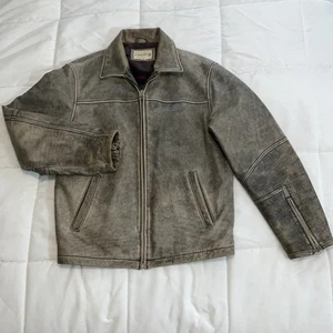 Buckle BKE 67 Heavy Leather Biker Jacket Moto Cafe Racer BKE67 Distressed XL - Bild 1 von 16