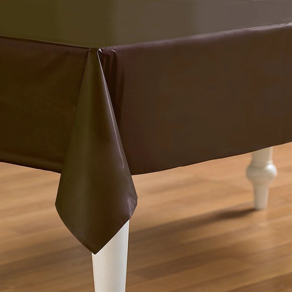 Chocolate Brown (Brown) Plastic Tablecover - Image 1 of 1