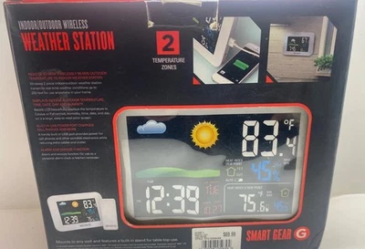 NOS Smart Gear Indoor Outdoor Wireless Weather Station STG-5939-KB 2016 New - Image 1 of 4