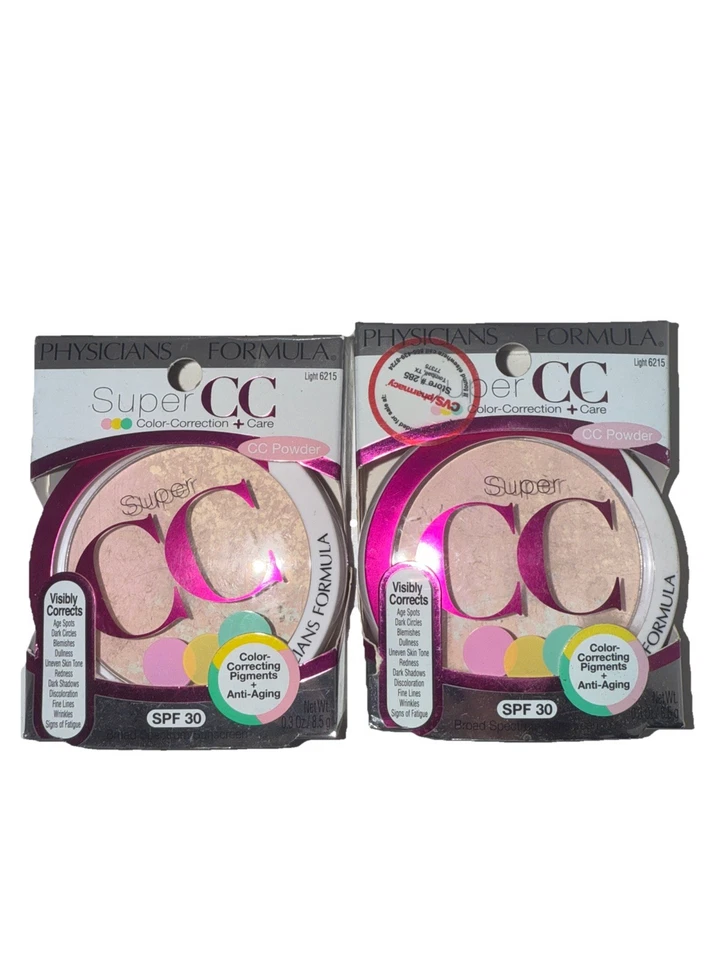(2) Physicians Formula Super CC Color-Correction+Care Pressed Powder, Light#6215 - Image 1 of 1