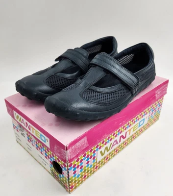 Zapatos deportivos Mary Jane de cuero azul marino sin cordones para mujer Wanted FLASH2 talla 7,5 M Foto 1 de 4