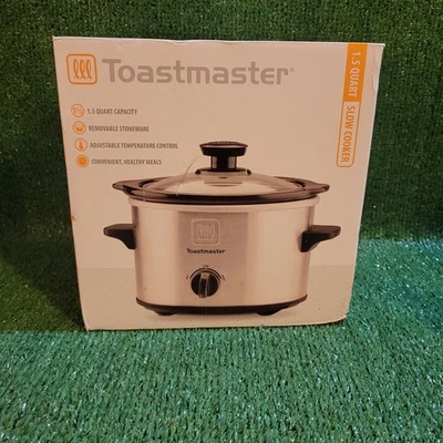 Toastmaster 1.5 Qt Mini Slow Cooker Crock Removable Stoneware Glass Lid Open Box - Image 1 of 4