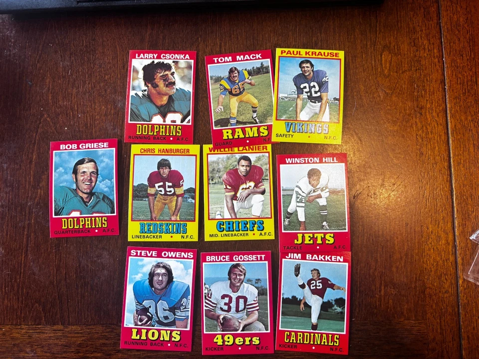 Fútbol americano Topps Wonder Bread 1974... Lote de 10 tarjetas casi nuevo Foto 1 de 1