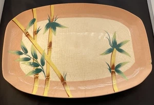 Weil Ware Pink Malay California Bamboo Serving Platter - Picture 1 of 8
