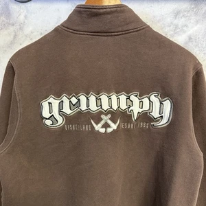 Disney Grumpy Sweatshirt Adult Medium 21x25.5 Brown Disneyland Y2K Snow White - Picture 1 of 12