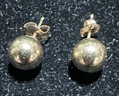 14k黄金球形耳钉 .45 克 — 第 1/3 张图片