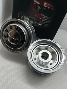 1 pair of Aluminum Front wheels For 1/14 Tamiya Semi Truck SCANIA R470, R620 - Picture 1 of 3