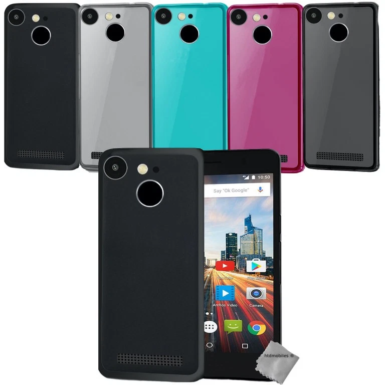 Housse etui coque silicone gel fine pour Archos 50F Helium Lite + film ecran - Photo 1/1