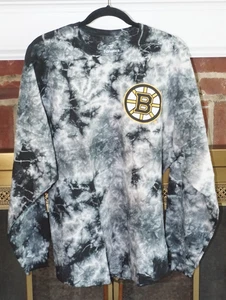 Boston Bruins NHL Fanatics Tye Dye Black Sweatshirt Deadstock NWOT Mens Size M - Picture 1 of 9