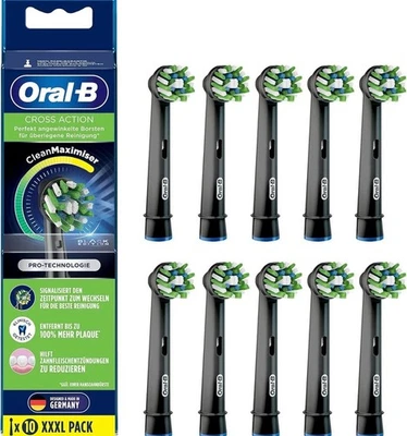 Braun Oral-B CrossAction Black Edition Aufsteckbürste - 10 Stück [NEU] [OVP]