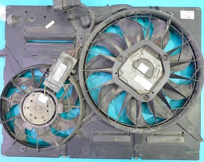 Cubierta del ventilador de refrigeración del radiador del motor V6 3,2 L original 03-10 Porsche Cayenne PROBADO Foto 1 de 2