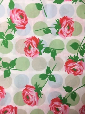 76cm x 94cm Rose Bubble Polka Dot Cath Kidston Lightweight cotton fabric new - Image 1 of 4