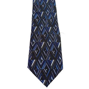 Umo Lorenzo Easy-Use Zip-Up Tie Blue 100% Silk NWT - Picture 1 of 5