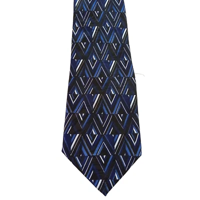 Umo Lorenzo Easy-Use Zip-Up Tie Blue 100% Silk NWT - Image 1 of 4