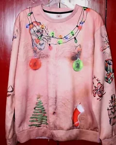 Maglione natalizio brutto pancia pelosa manica lunga felpa natalizia taglia large - Foto 1 di 11