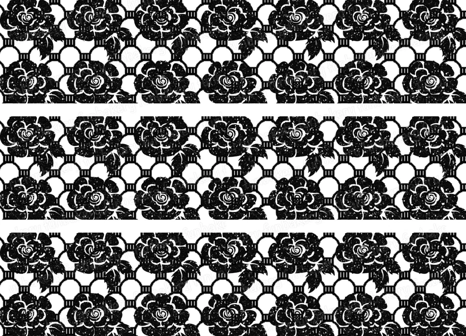 Spitze Tortenband Tortenbild Party Deko Geburtstag weiß Hochzeit schwarz essbar - Bild 1 von 4