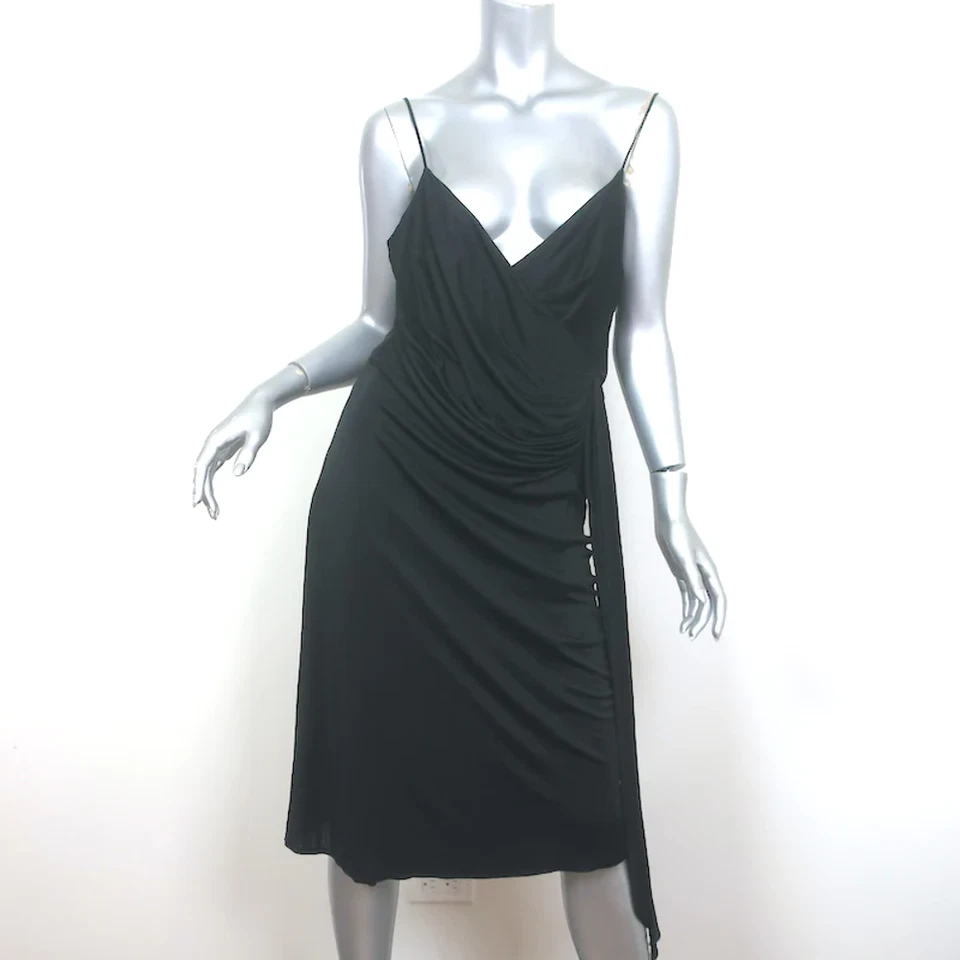 Alexander McQueen Draped Jersey Dress Black Size 46 - Image 1 of 4