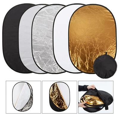 5in1 Collapsible Light Reflector 60x90cm with Carry Bag for Photography Photo UK - Image 1 of 4