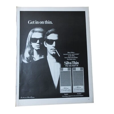 Silva Thins Cigarettes 1969/Sears Arnold Palmer - Anuncio impreso vintage Foto 1 de 4